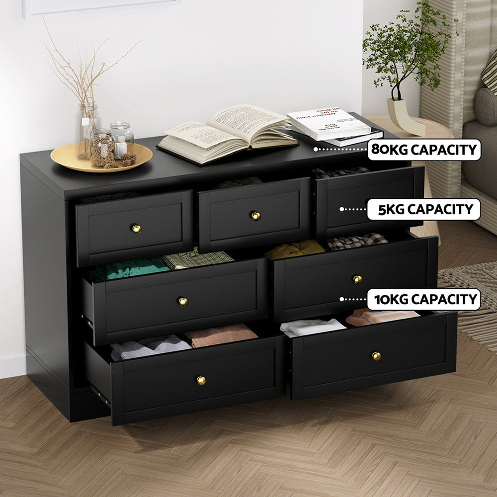 Compact Lowboy Chest of Drawers - Black - Homecoze