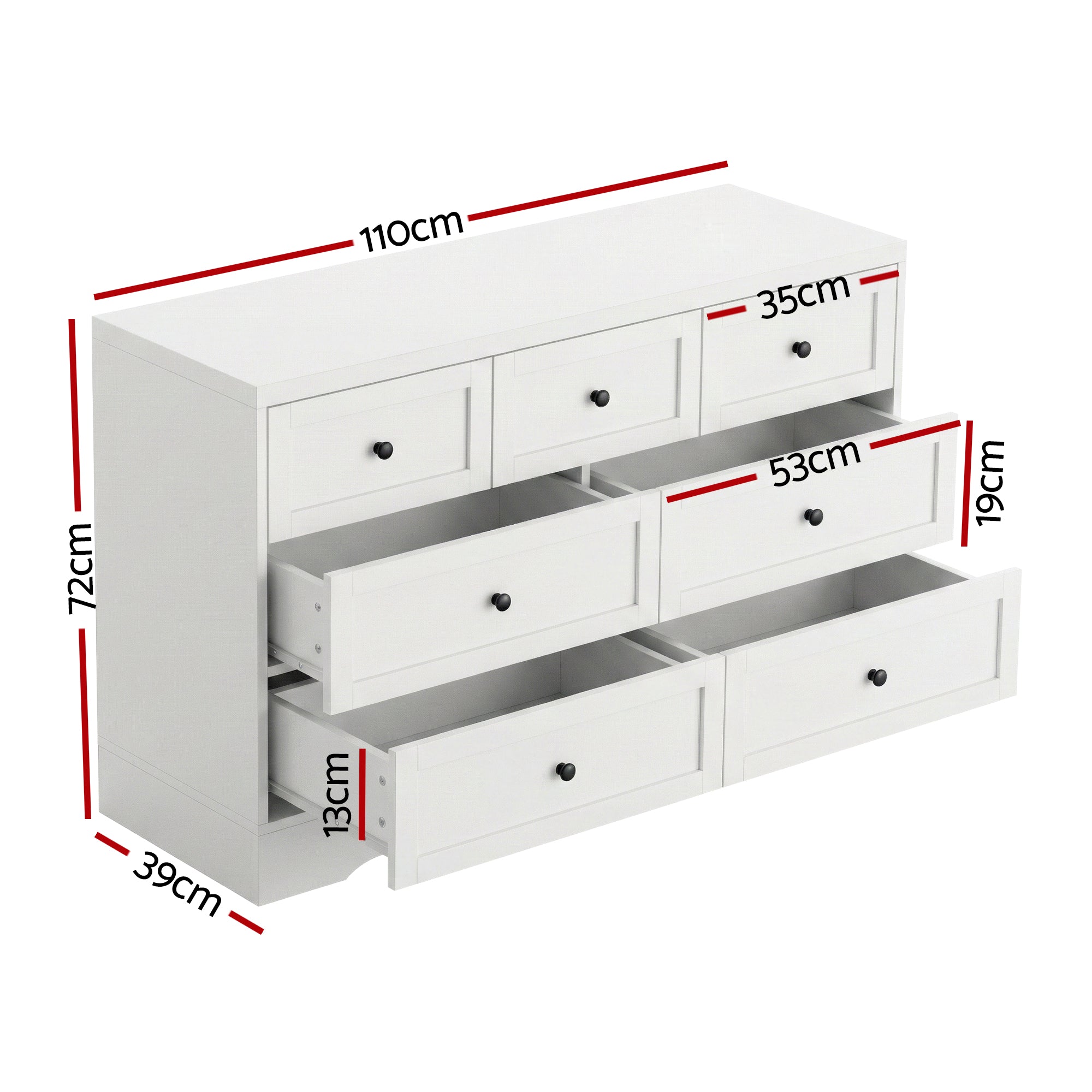 Kade Dresser Chest of Drawers – White - Homecoze