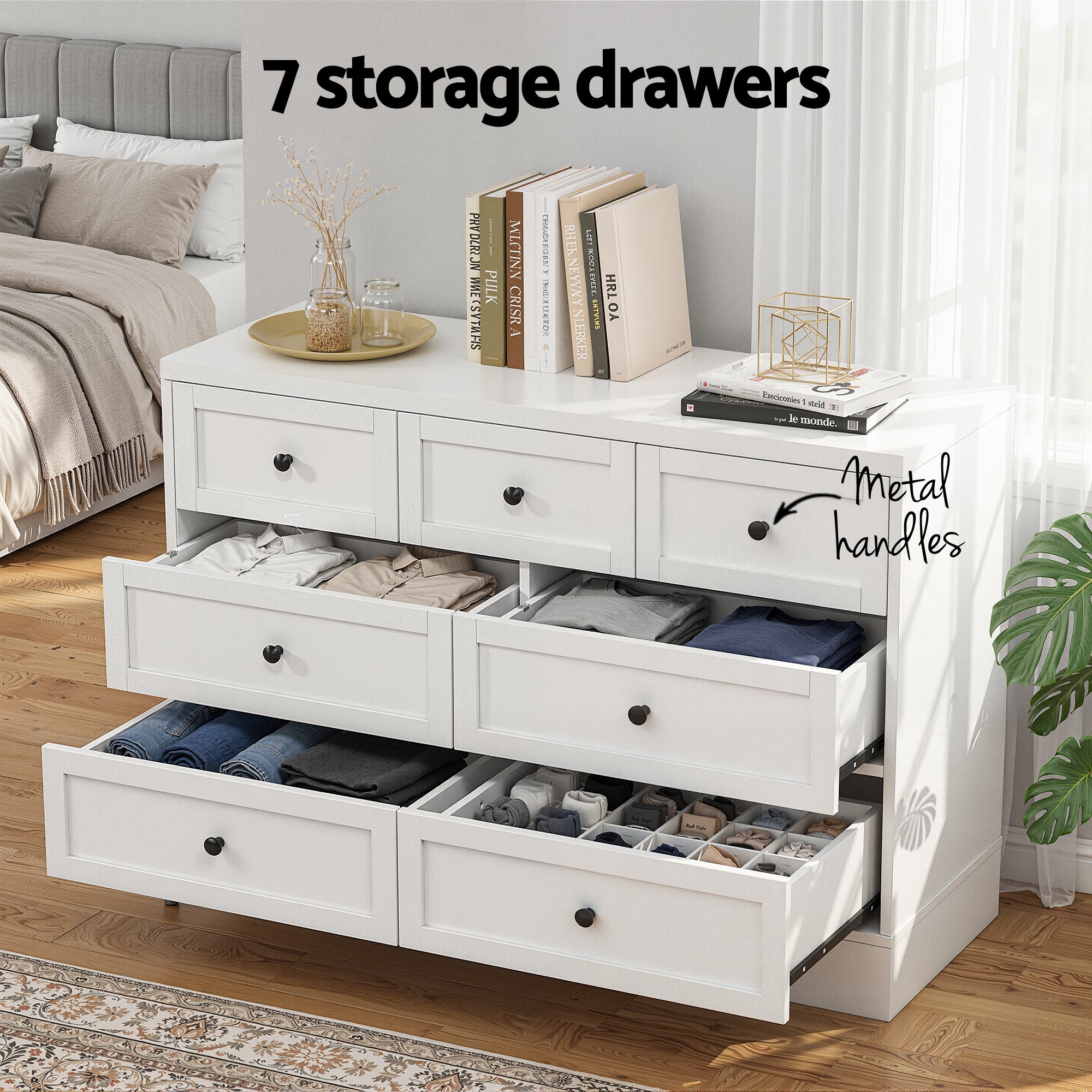 Kade Dresser Chest of Drawers – White - Homecoze