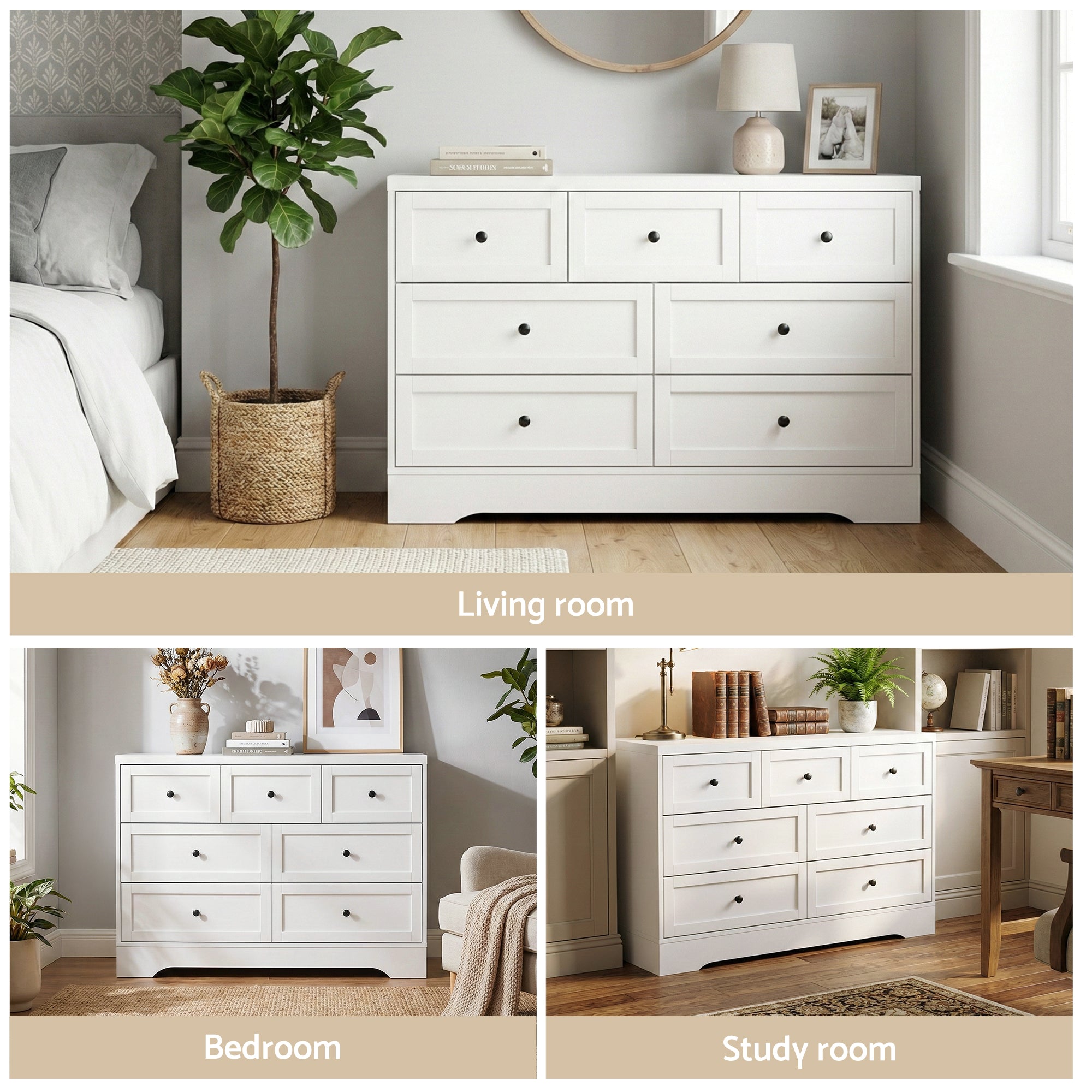 Kade Dresser Chest of Drawers – White - Homecoze