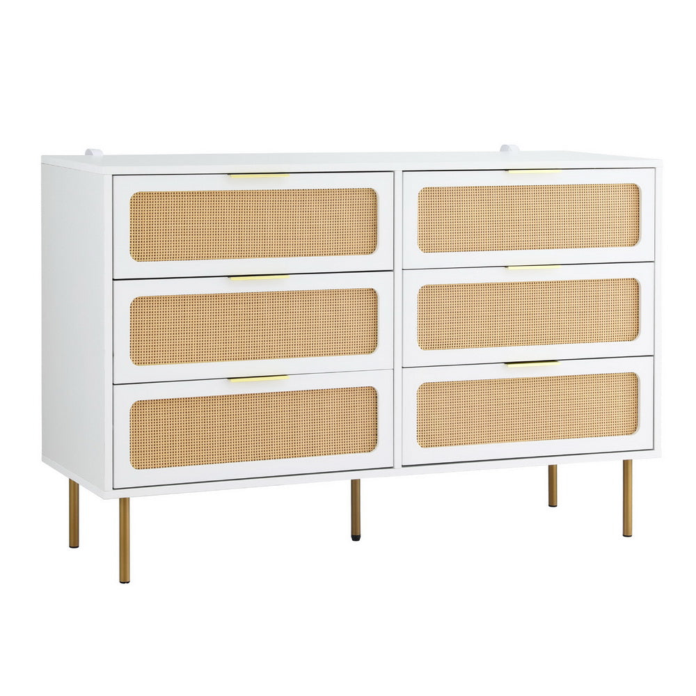 Lowboy Chest of Drawers - White & Pine - Homecoze