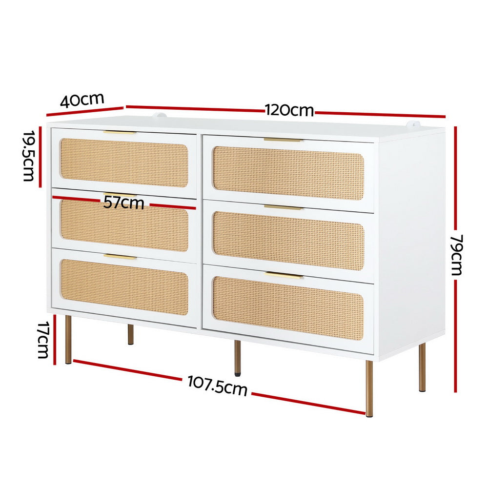 Lowboy Chest of Drawers - White & Pine - Homecoze