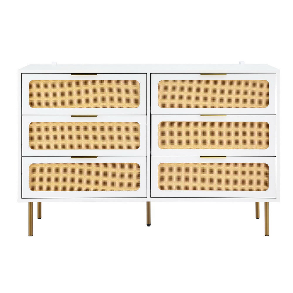 Lowboy Chest of Drawers - White & Pine - Homecoze