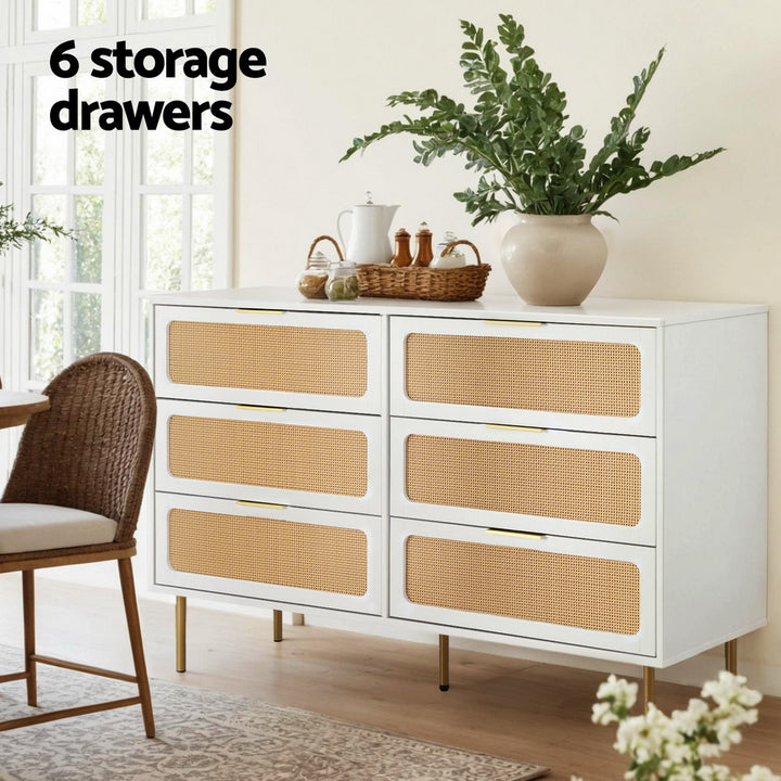 Lowboy Chest of Drawers - White & Pine - Homecoze