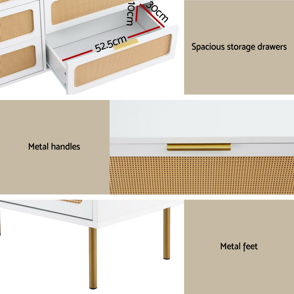 Lowboy Chest of Drawers - White & Pine - Homecoze