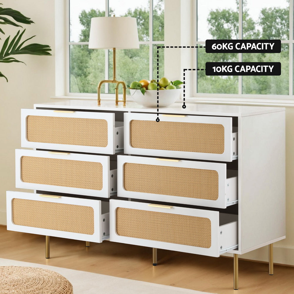 Lowboy Chest of Drawers - White & Pine - Homecoze