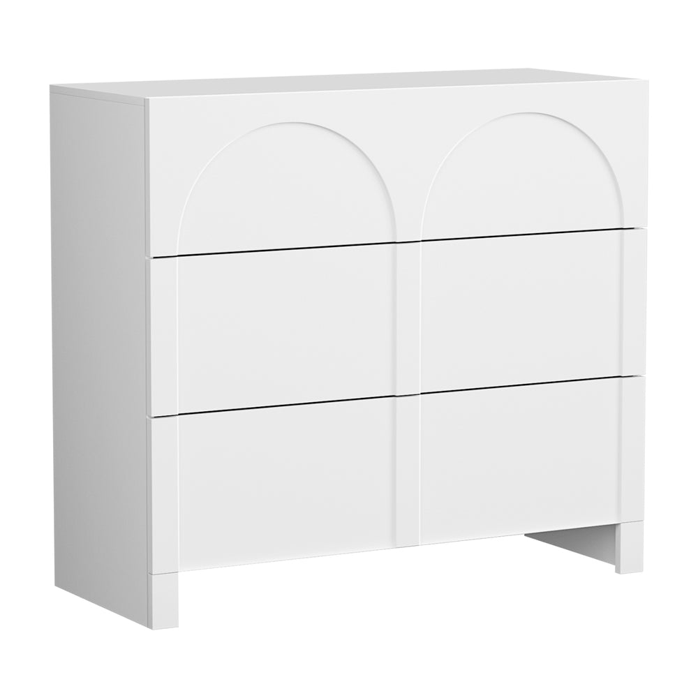 Artiss 3 Chest of Drawers Lowboy Dresser Cabinet White - Homecoze