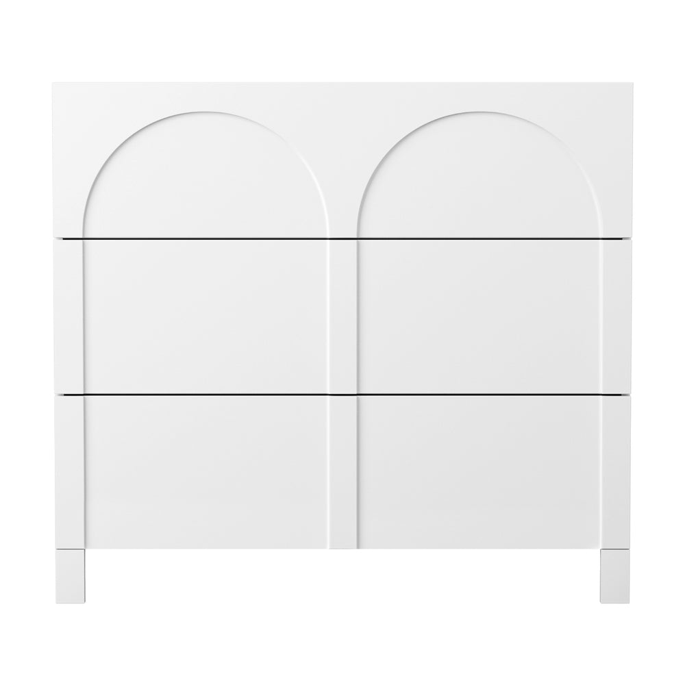 Artiss 3 Chest of Drawers Lowboy Dresser Cabinet White - Homecoze