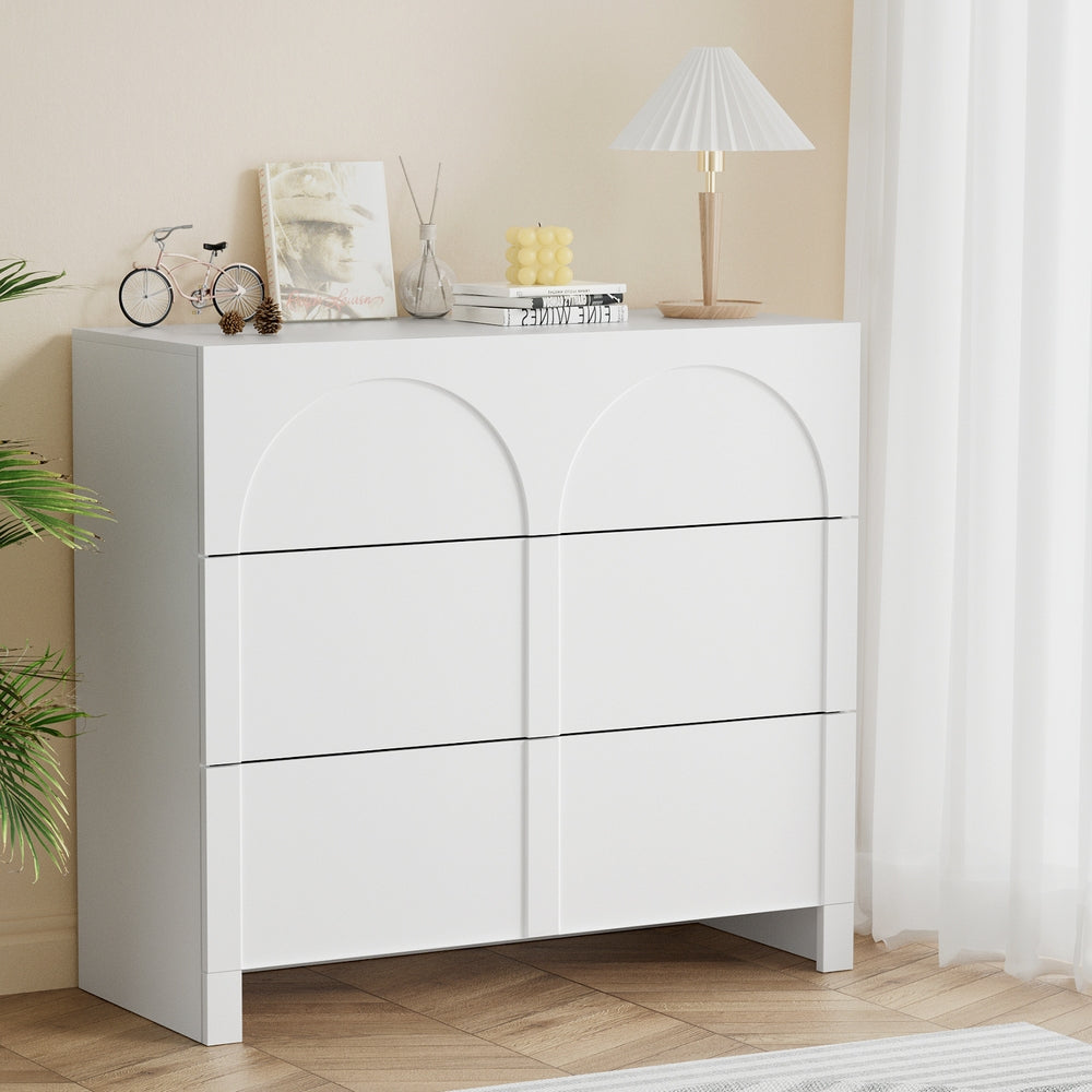 Artiss 3 Chest of Drawers Lowboy Dresser Cabinet White - Homecoze