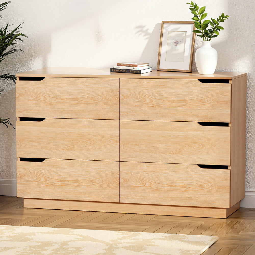 Artiss 6 Chest of Drawers Dresser Table Pine - Homecoze