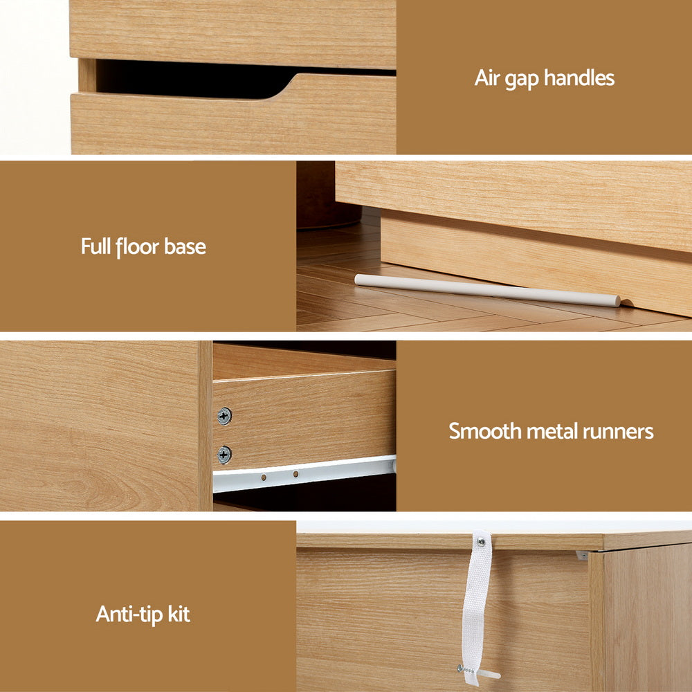 Artiss 6 Chest of Drawers Dresser Table Pine - Homecoze