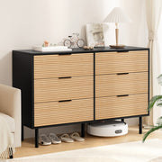 Artiss 6 Chest of Drawers Dresser Table Black&Pine - Homecoze
