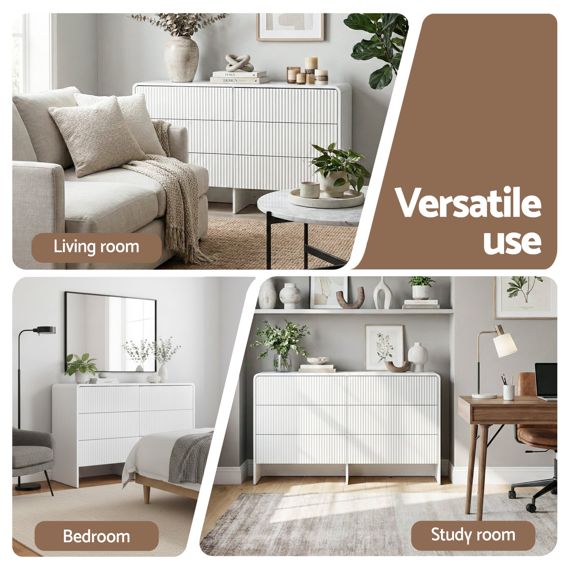 Artiss 6 Chest of Drawers Dresser Cabinet White - Homecoze