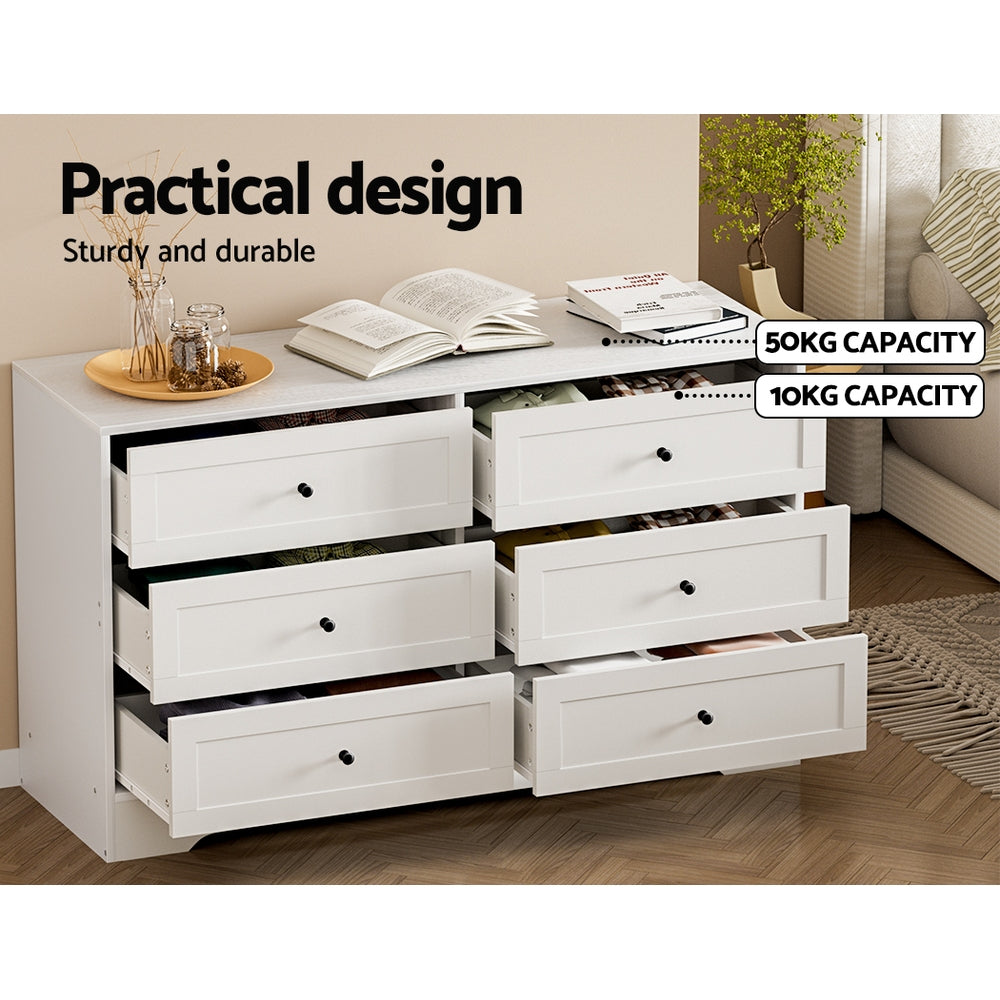 Modern European Style Chest of Drawers Lowboy Dresser - White - Homecoze