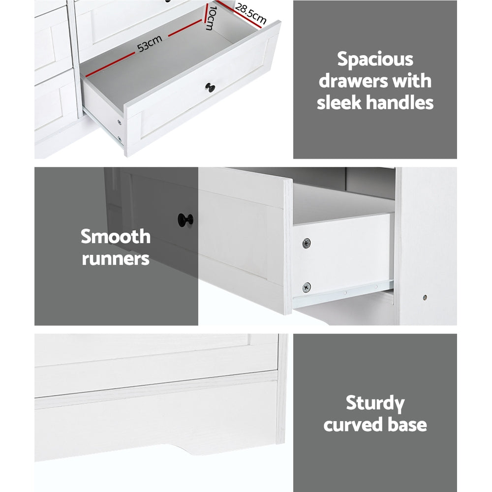 Modern European Style Chest of Drawers Lowboy Dresser - White - Homecoze