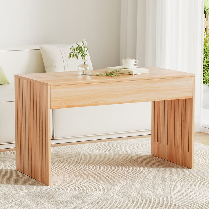 Fluted Sides Coffee Table 100cm - Pine