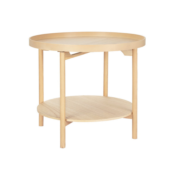 Round Coffee Side Table 70CM - Pine