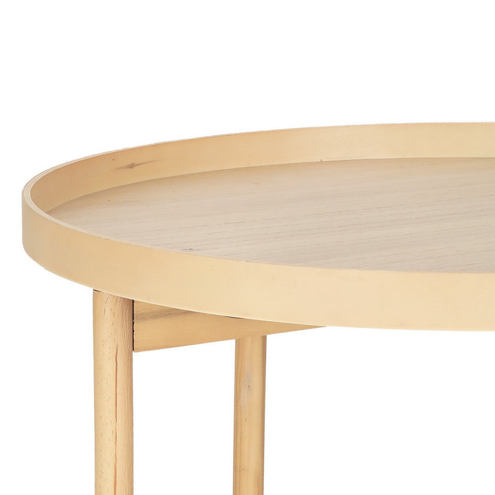 Round Coffee Side Table 70CM - Pine