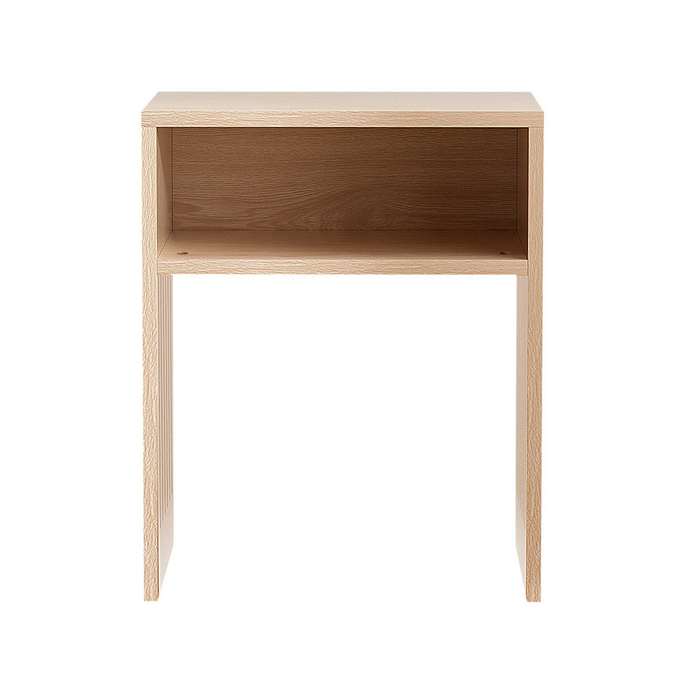 Fluted Bed Side Table - Pine - Homecoze