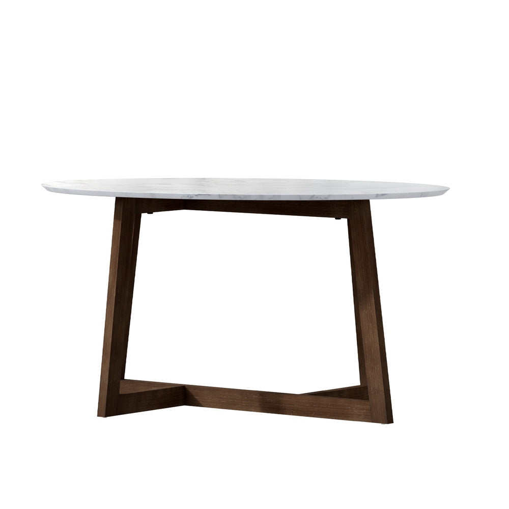 Artiss Coffee Table Oval Marble Effect - Homecoze