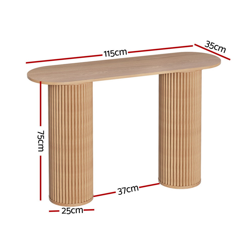 Modern Style Fluted Console Table 115CM - Pine