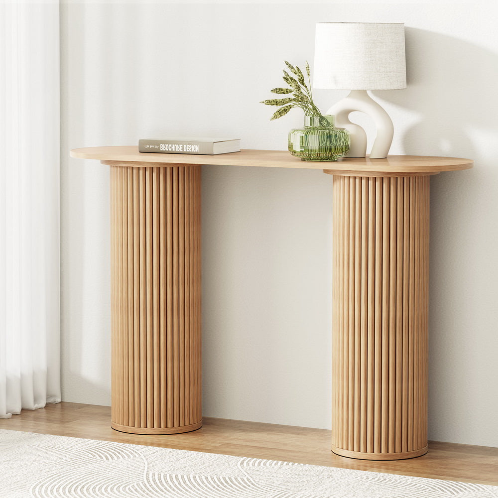 Modern Style Fluted Console Table 115CM - Pine