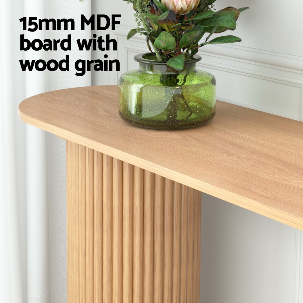 Modern Style Fluted Console Table 115CM - Pine - Homecoze