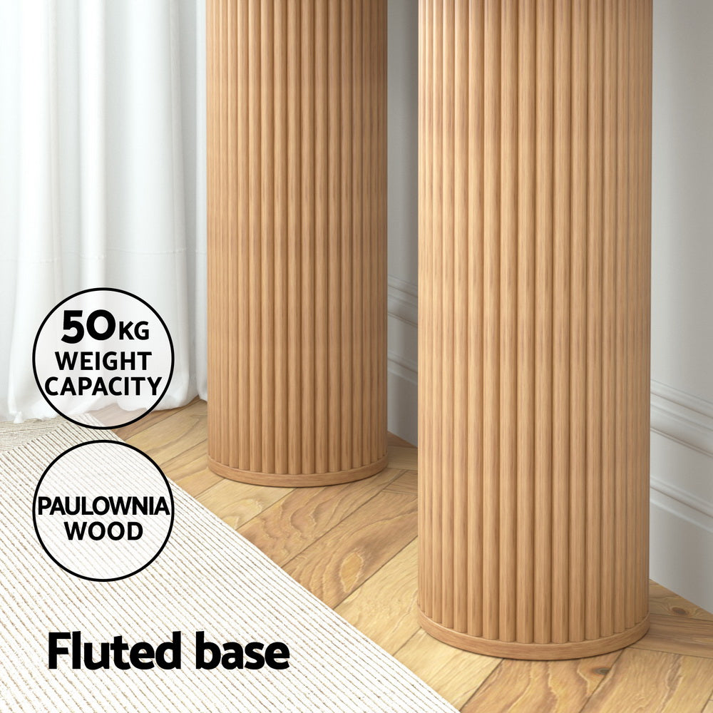 Modern Style Fluted Console Table 115CM - Pine - Homecoze
