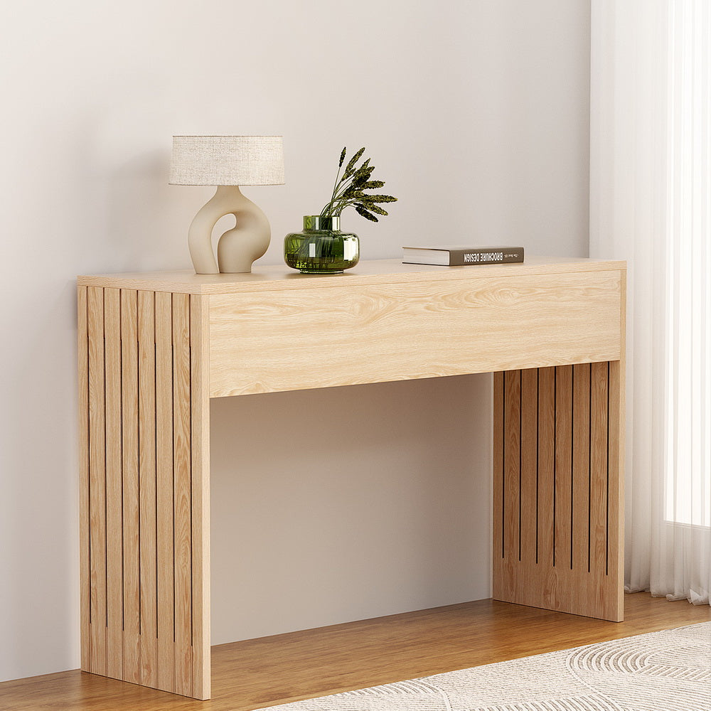 Fluted Console Hallway Table 120cm - Pine - Homecoze
