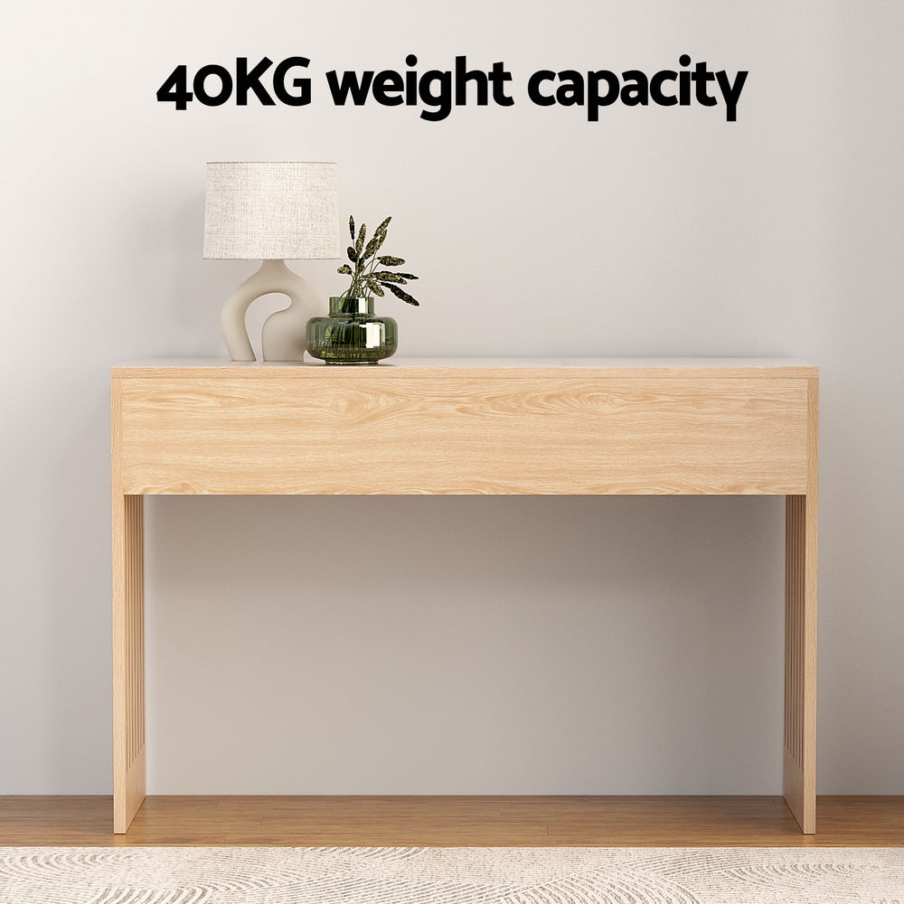 Fluted Console Hallway Table 120cm - Pine - Homecoze
