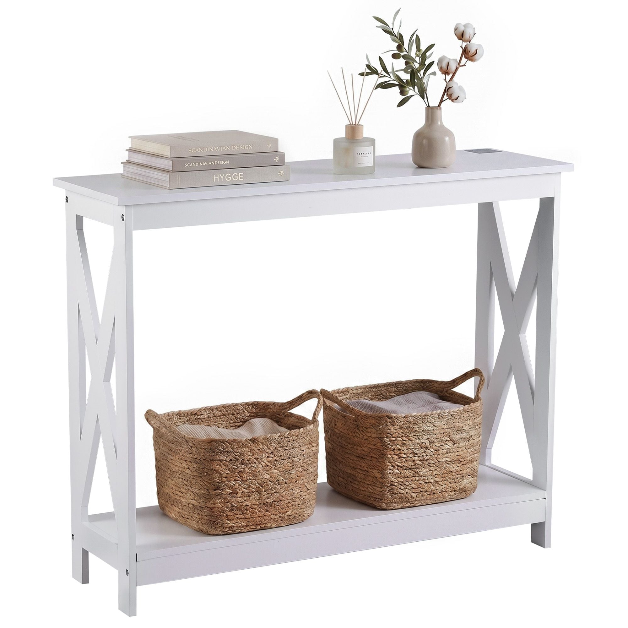Georgia 2-Tier Console Table – White