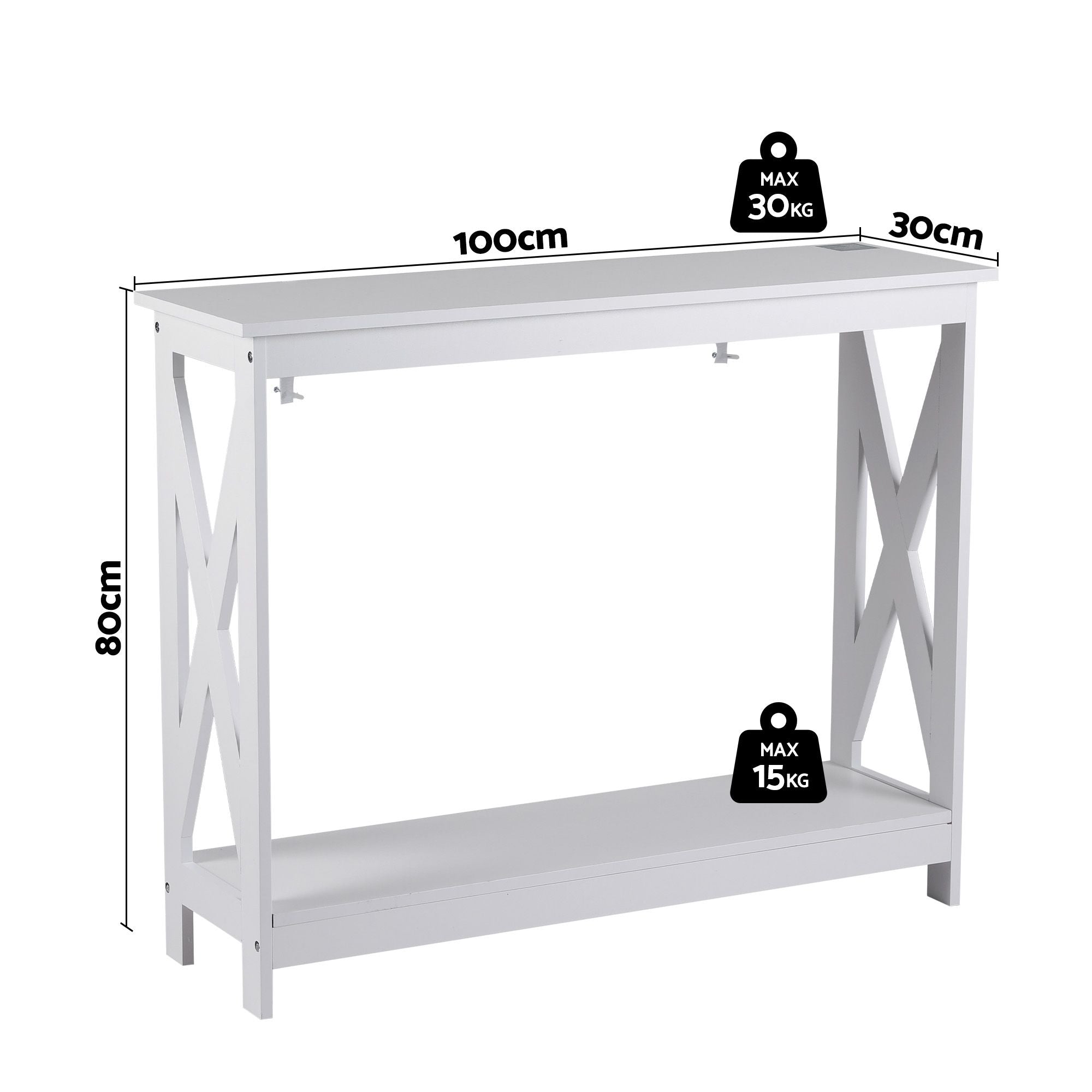 Georgia 2-Tier Console Table – White