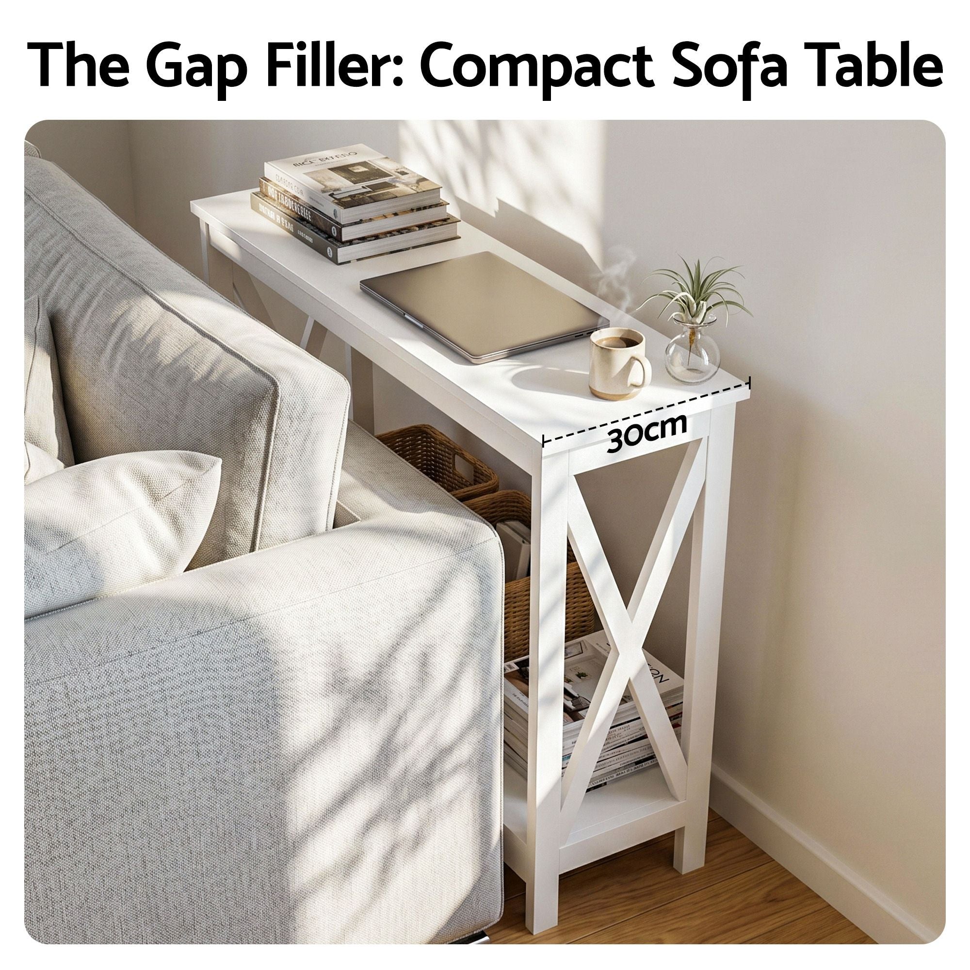 Georgia 2-Tier Console Table – White