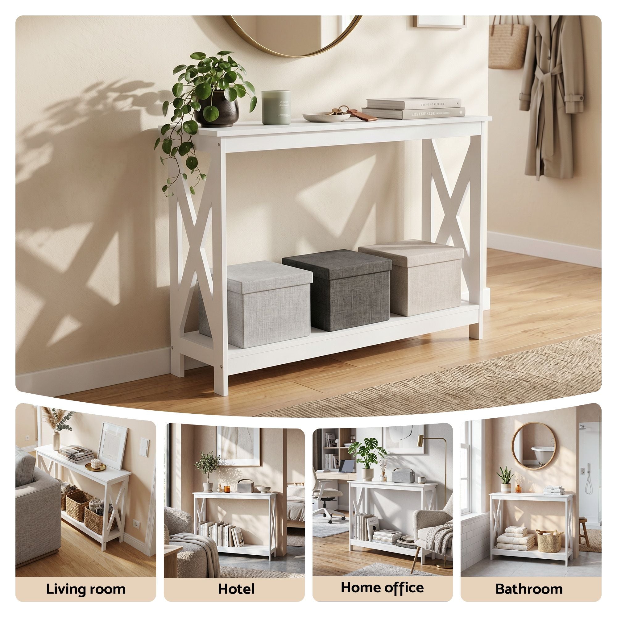 Georgia 2-Tier Console Table – White