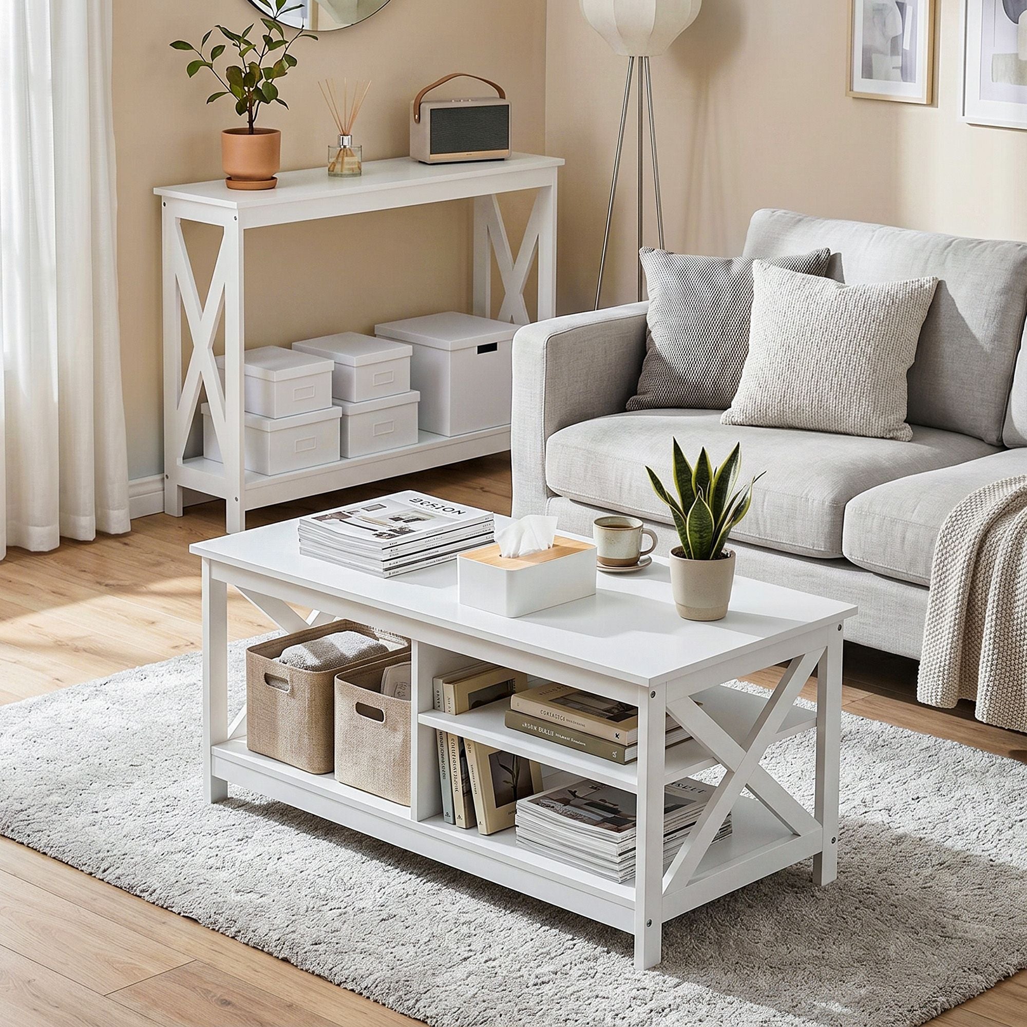 Georgia 2-Tier Console Table – White