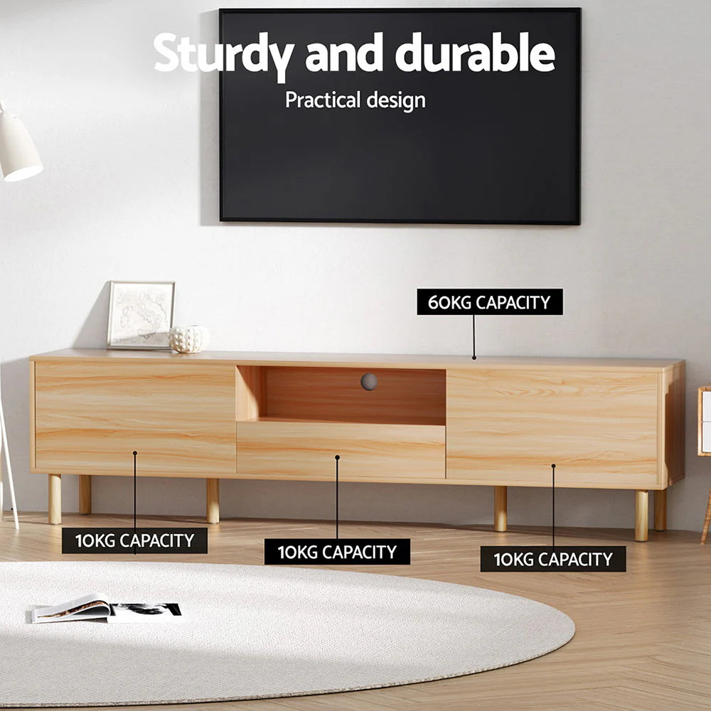 Miles Modern TV Unit 180cm – Pine - Homecoze