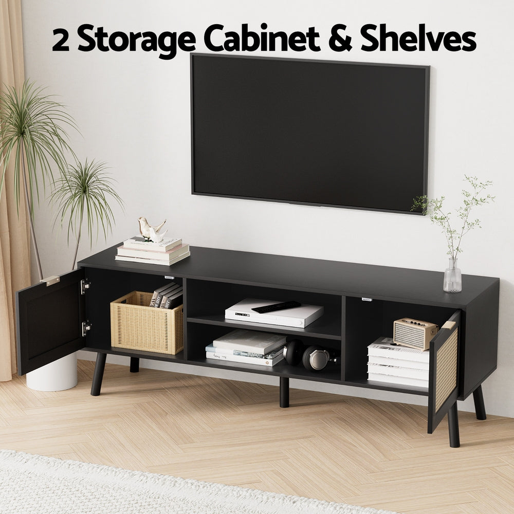 Artiss TV Unit 150cm Storage Cabinet Black - Homecoze
