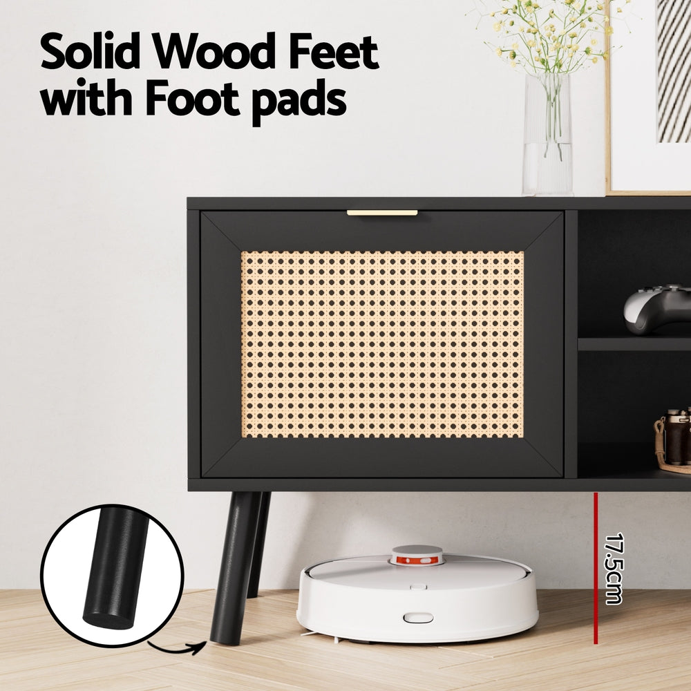 Artiss TV Unit 150cm Storage Cabinet Black - Homecoze