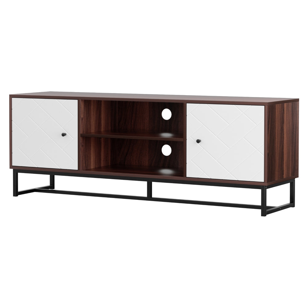 Artiss TV Unit 150cm Storage Shelves Walnut White - Homecoze