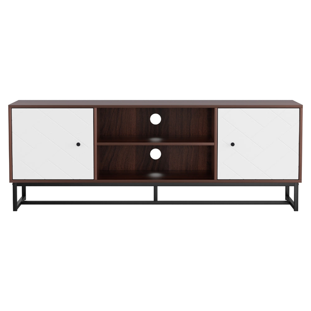 Artiss TV Unit 150cm Storage Shelves Walnut White - Homecoze