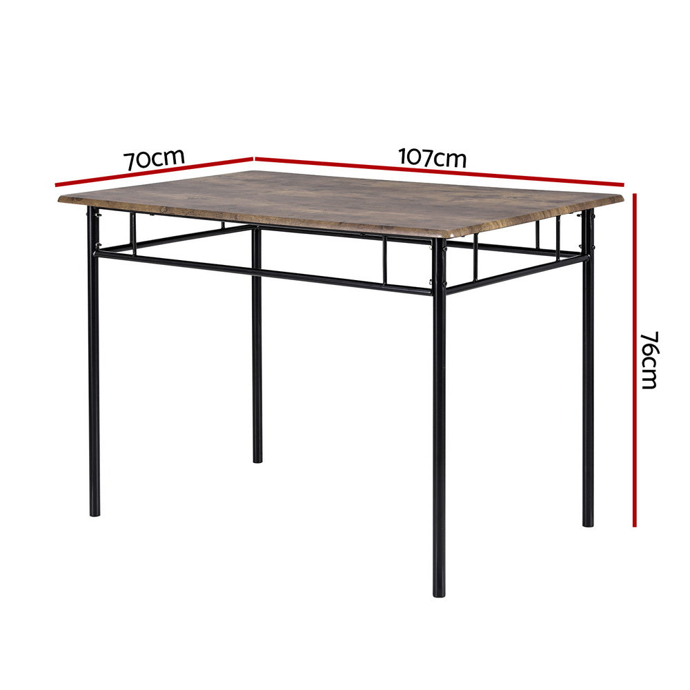 4 Seater Rustic Dining Table & Chair Set - Walnut - Homecoze