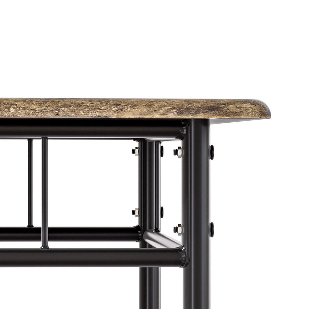 4 Seater Rustic Dining Table & Chair Set - Walnut - Homecoze