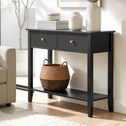 Artiss Console Table Hallway Sofa Entryway Entrance 2 Drawers 80CM Black - Homecoze
