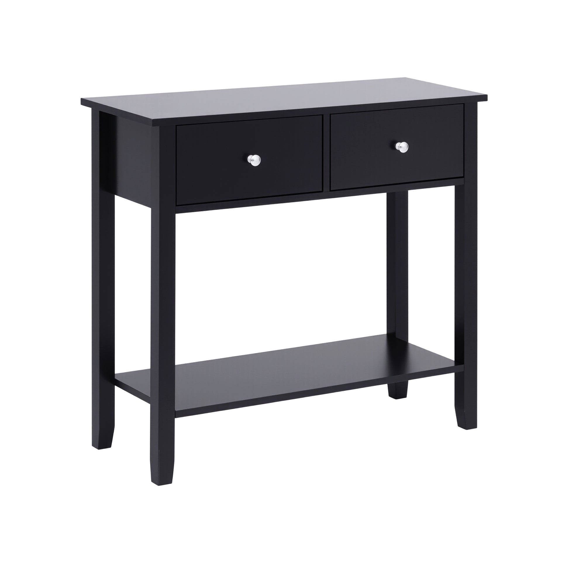 Artiss Console Table Hallway Sofa Entryway Entrance 2 Drawers 80CM Black - Homecoze