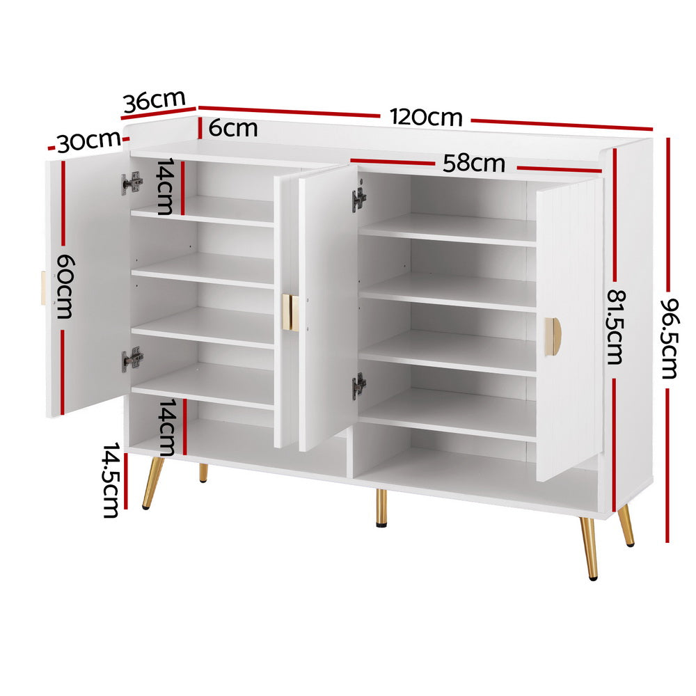 Artiss Shoe Rack Cabinet 5 Tiers 30 Pairs White - Homecoze