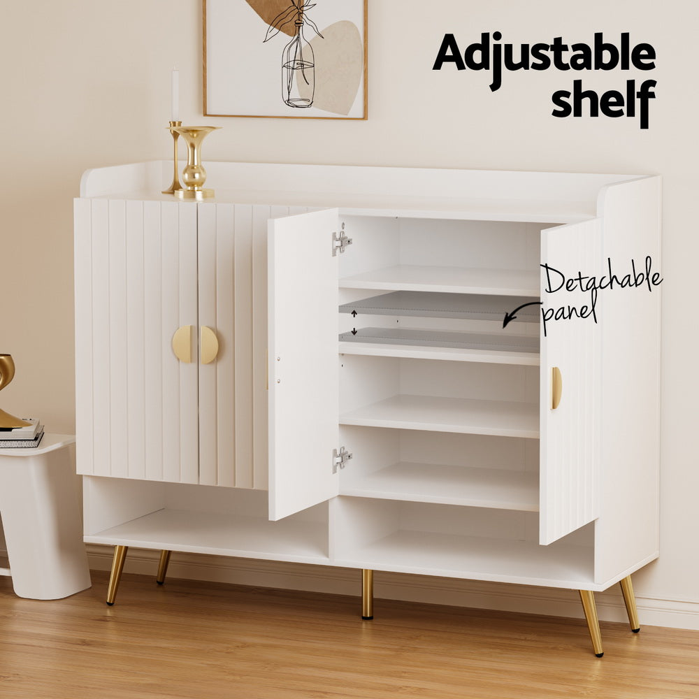Artiss Shoe Rack Cabinet 5 Tiers 30 Pairs White - Homecoze