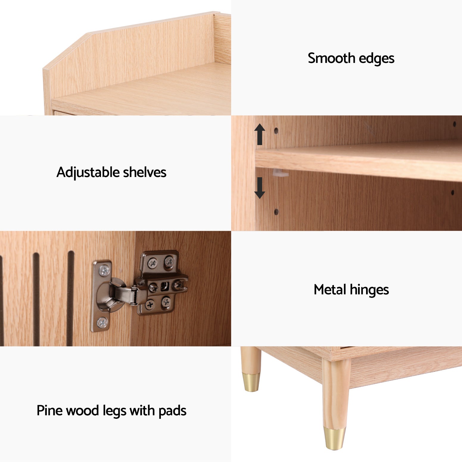 Artiss Shoe Rack Cabinet with Shelves 26 Pairs Pine - Homecoze