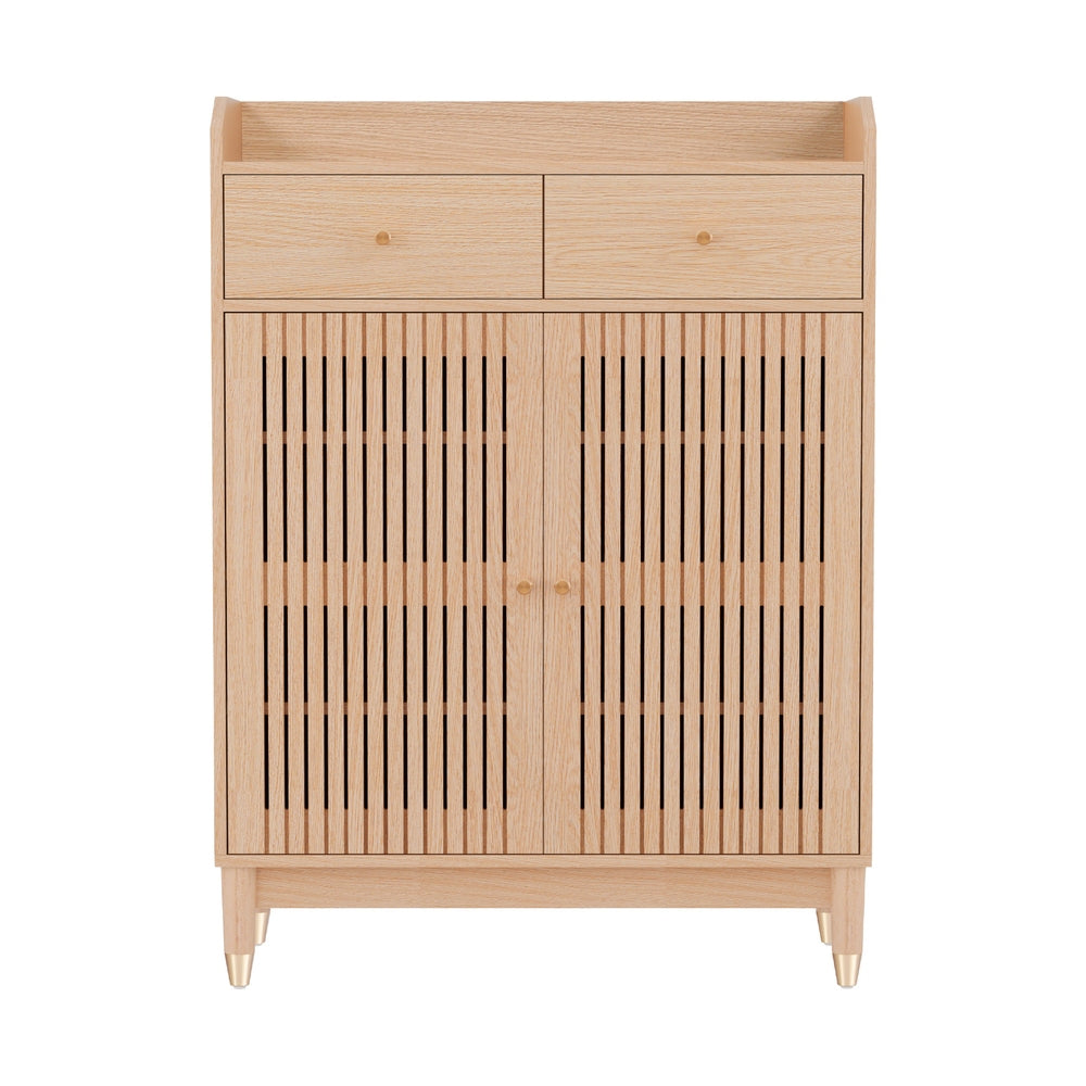 Artiss Shoe Rack Cabinet 4-Tier 16 Pairs Pine - Homecoze