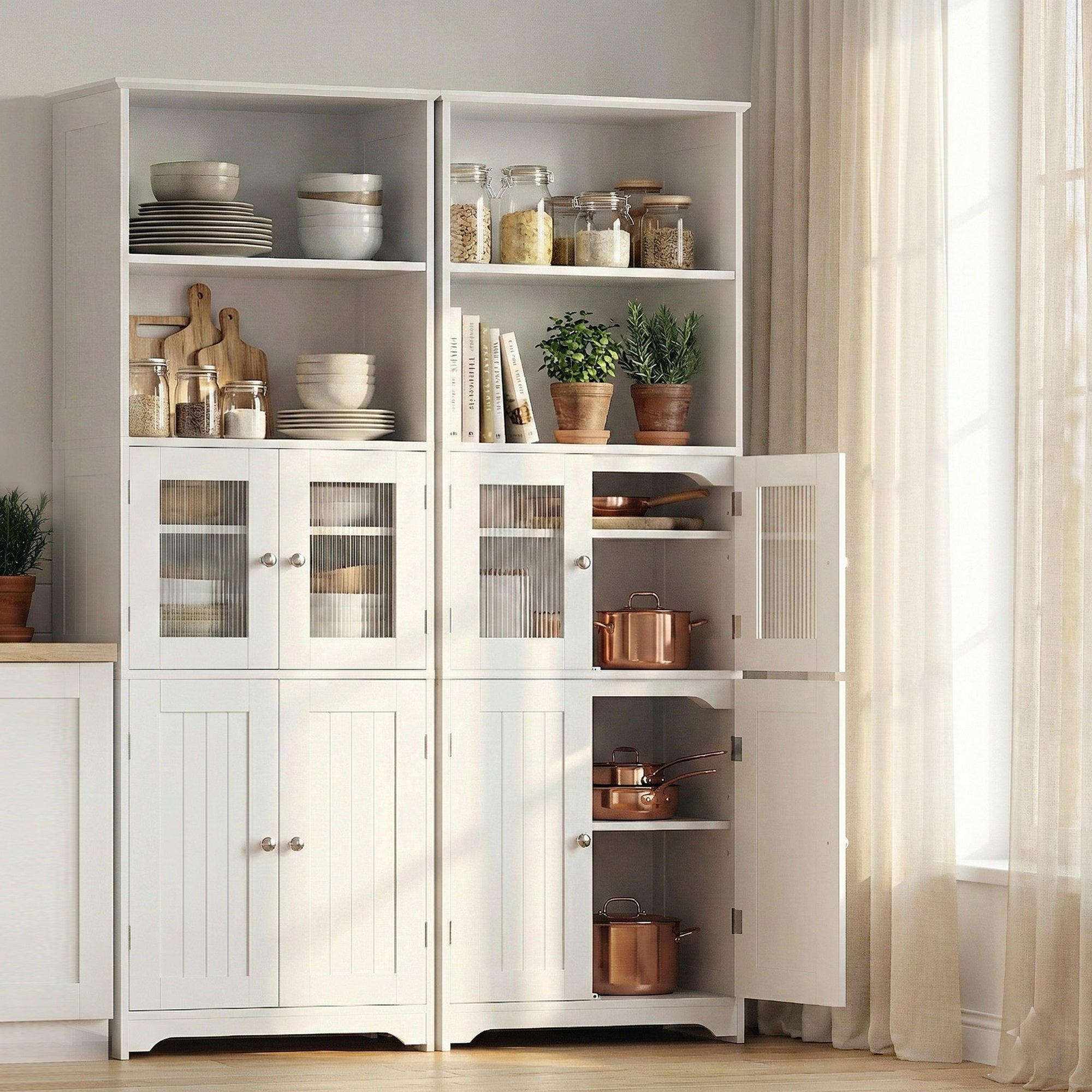 Artiss 2x Buffet Sideboard Cabinet Pantry Kitchen Bathroom Storage Cupboard - Homecoze