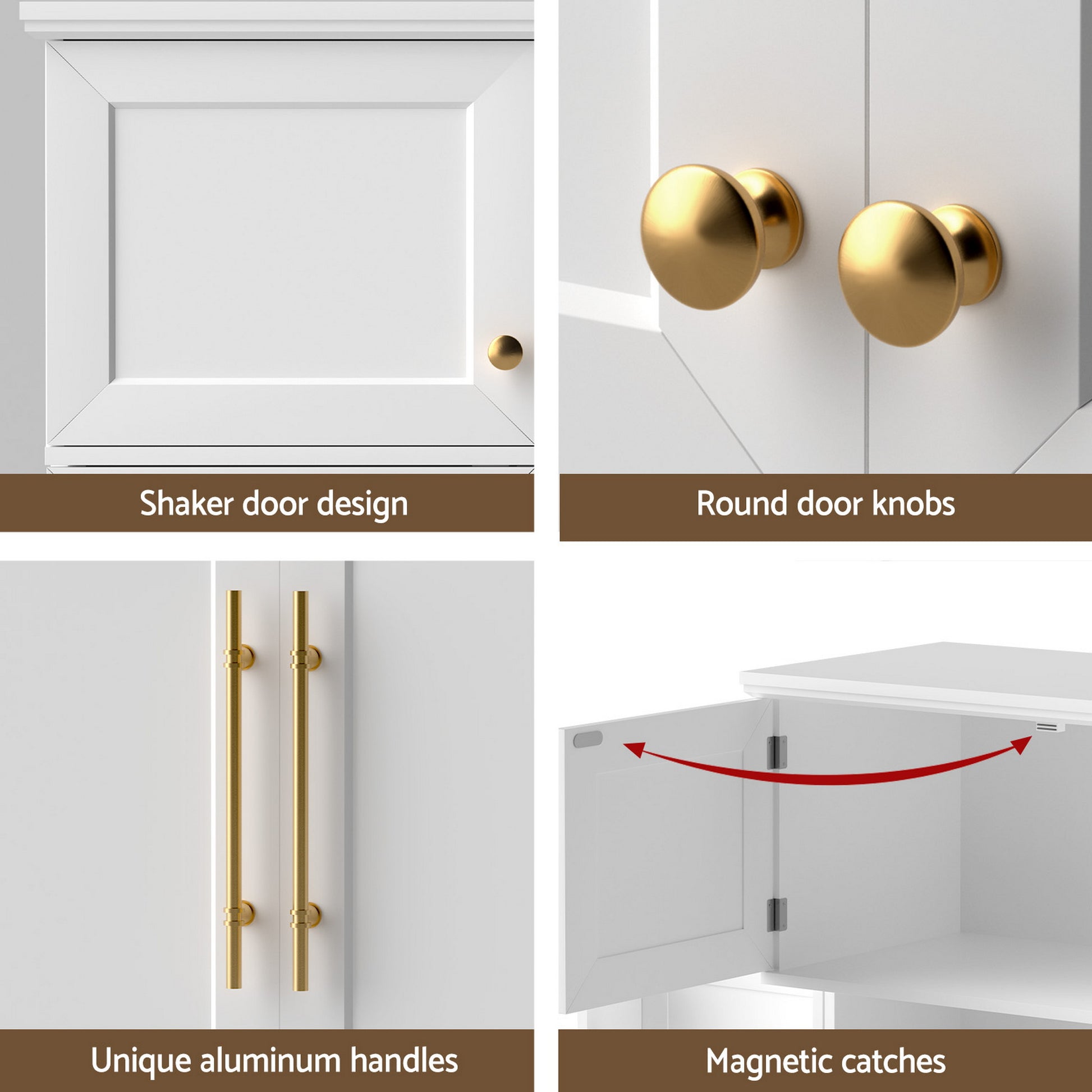 Artiss Buffet Sideboard Cabinet Pantry Kitchen Storage Cupboard Drawers Doors - Homecoze
